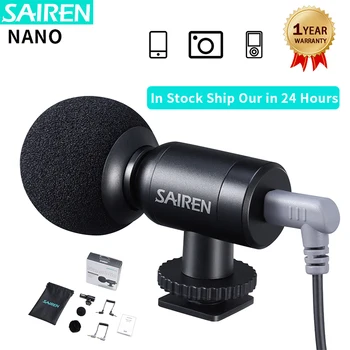 

SAIREN NANO Super Cardioid Microphone for DSLR Camera Smartphone Video Record Osmo Pocket Youtube Vlog Mic for iPhone Android