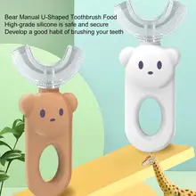 Brosse à dents en forme de dessin animé pour bébé, brosse à dents en Silicone détachable de type U pour enfants pour la maison 