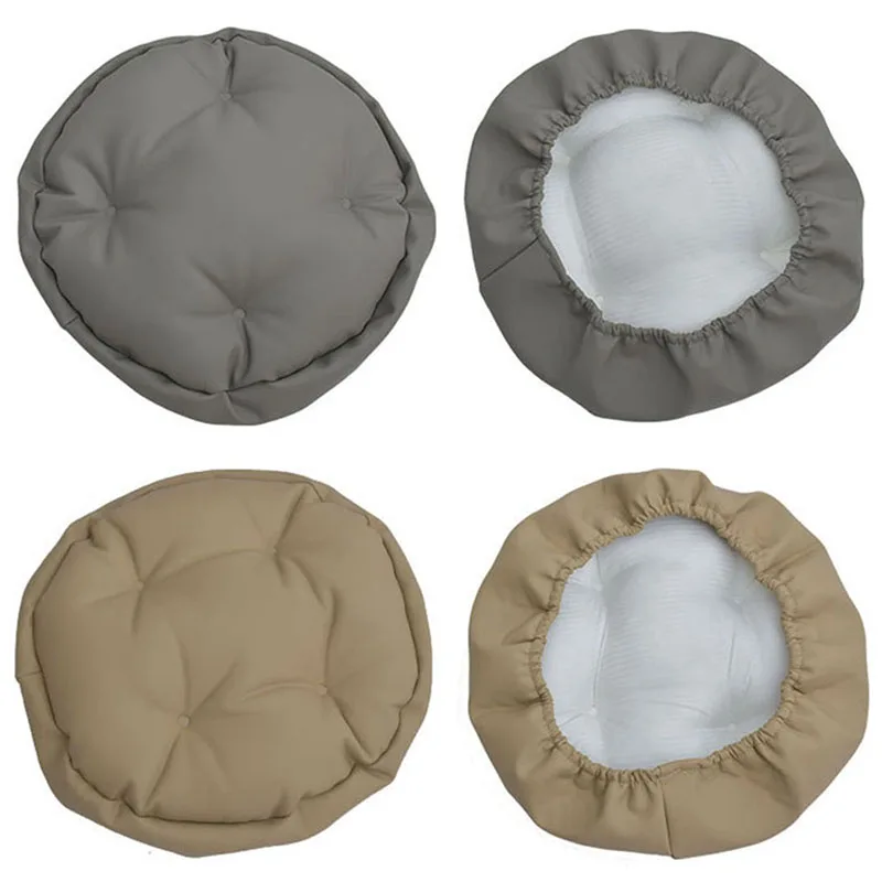 New Round Chair Cover Bar Stool Cover Protector Elastic Chair Cover Solid Color Seat Anti-dirty Seat Home Chair Slipcover