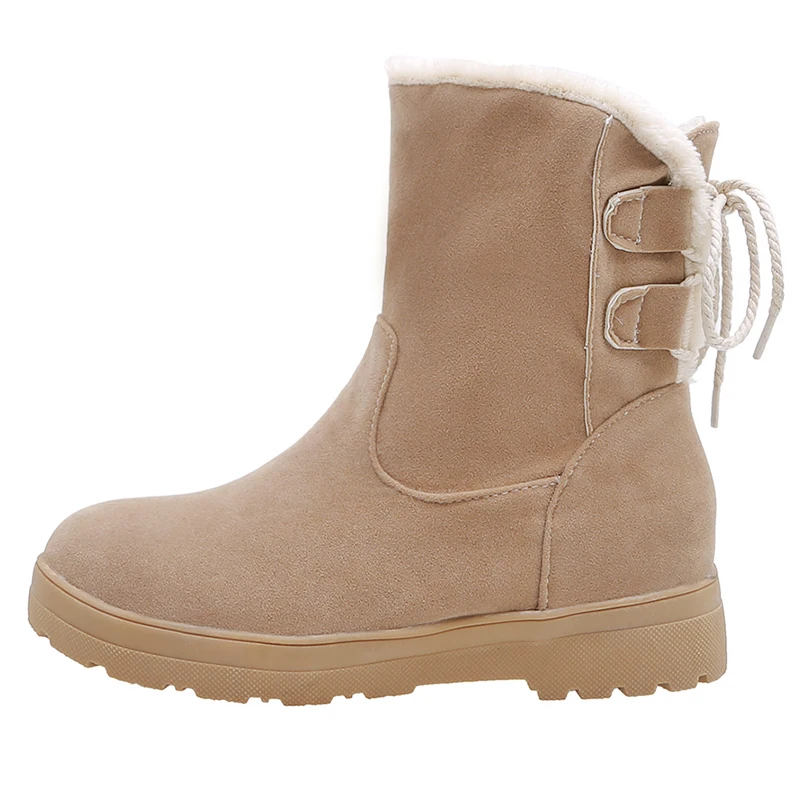 

Rimocy Winter Plush Warm Snow Boots Women Comfortable Flat with Slip on Ankle Boots Woman 2019 Faux Suede Platform Shoes Mujer