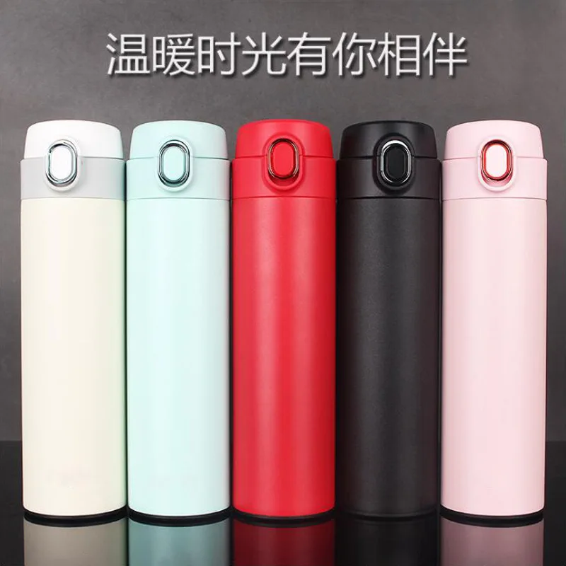 

New Style 304 Stainless Steel Bounce Cover Double Layer Vacuum Insulation Cup 350ml Creative Portable Bottle Business Gift