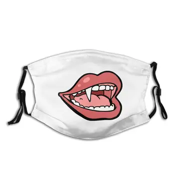 

Vampire Mouth Unisex Reusable Mouth Face Mask with Filter Dustproof Mask Protection Mask Respirator Mouth Muffle