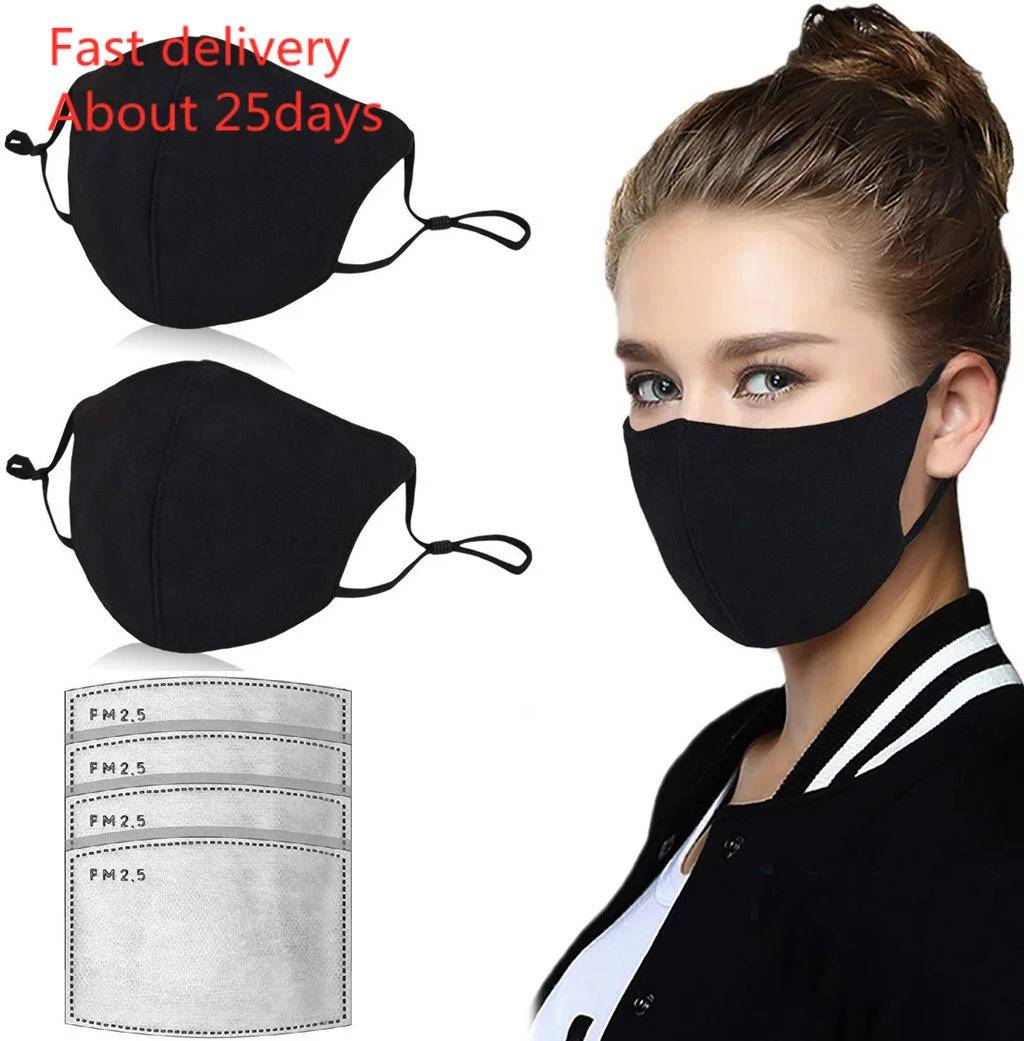 

Cotton PM2.5 Anti Haze Mask Anti dust mouth mask Activated Carbon Filter Mouth-muffle Mask Fabric Face Mask with Filter