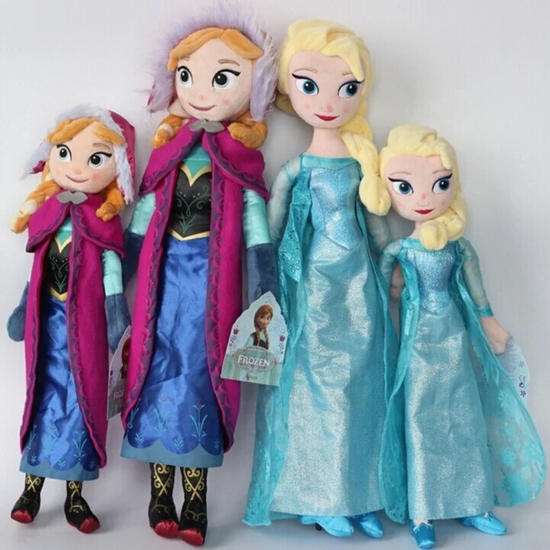 4Pcs/Set Frozen Elsa And Anna Frozen Plush Toy Frozen Doll Plush Stuffed Room Decoration, Birthday, Christmas Gifts 40,50Cm