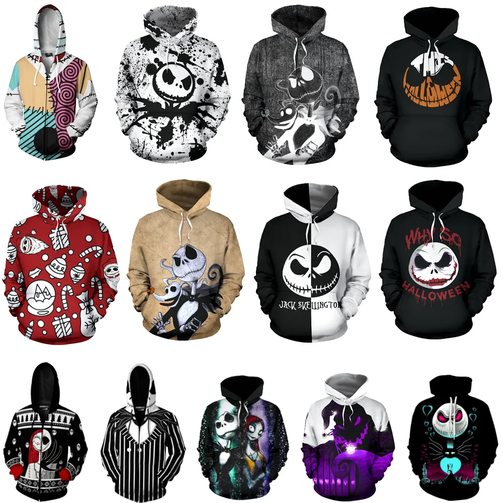 The Nightmare Before Christmas Hoodie 3D Print Sweatshirts Hoodies Cosplay Sally Jack Skellington Santa Zipper Jacket Coat The Nightmare Before Christmas Hoodie 3D Print Sweatshirts Hoodies Cosplay Sally Jack Skellington Santa Zipper Jacket Coat