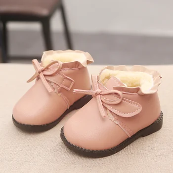 

Fashion new winter children's shoes princess bow girls anti slip Boots Kids warm Fashion Snow boots