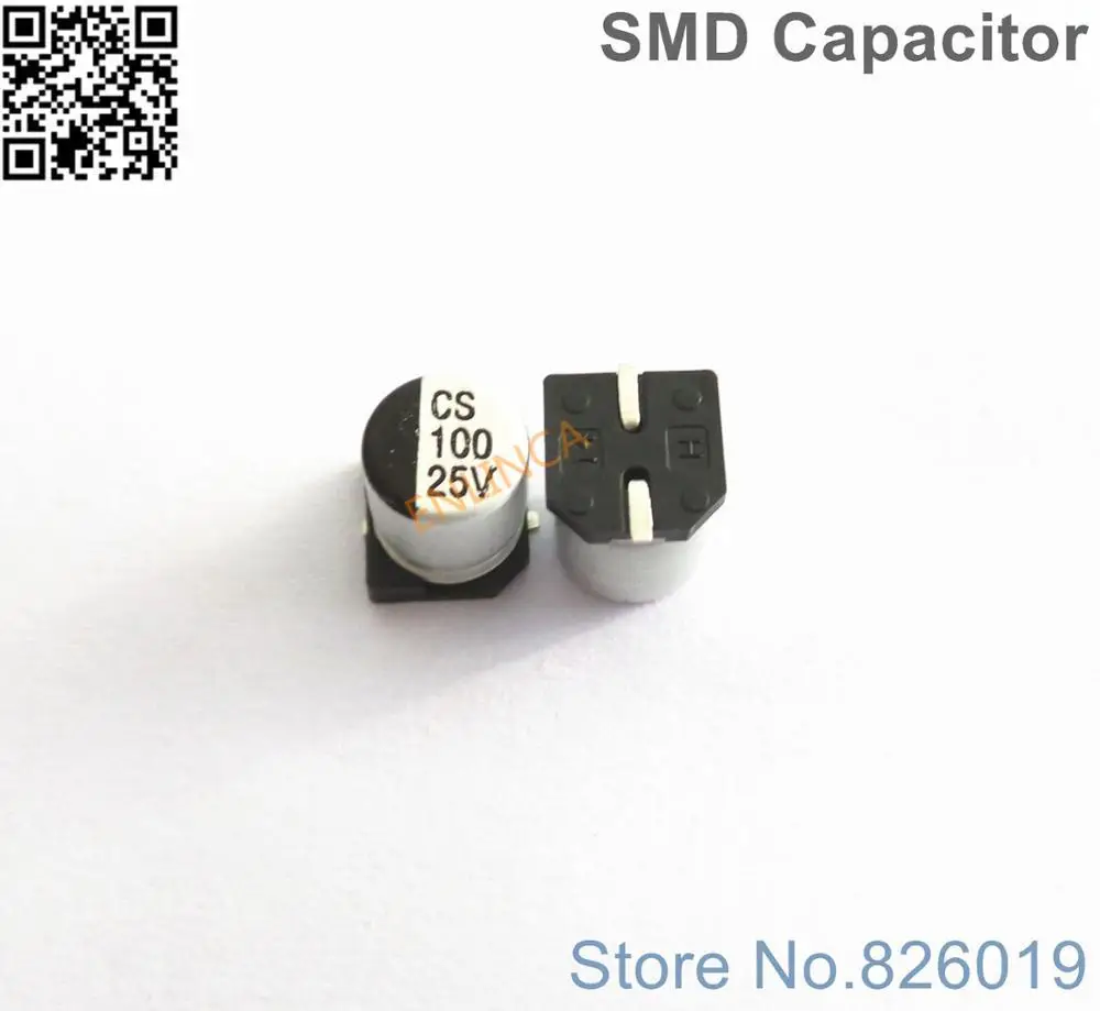 12 шт./лот алюминиевая крышка 25В 100 мкФ SMD Алюминиевый Электролитический