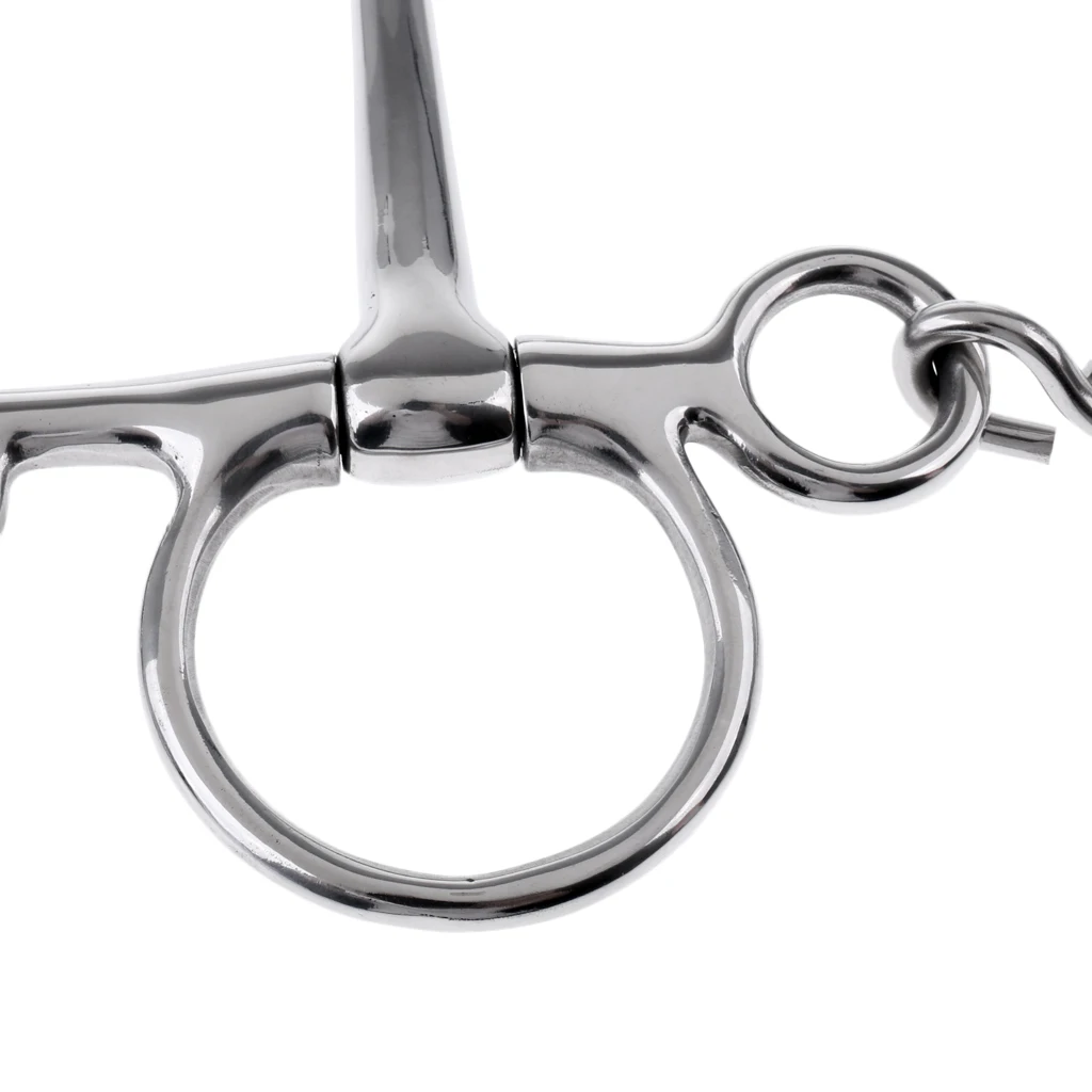 5 Inches Horse Bit Snaffle With Curb Chain and Curb Hooks -Durable and  Rustless 4