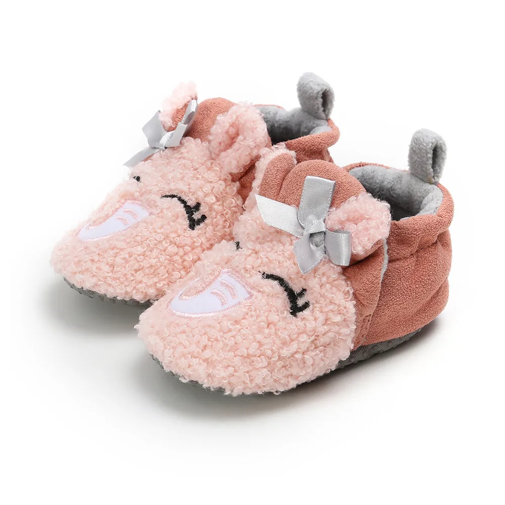 Тапочки для малышей; теплая домашняя обувь; детская хлопковая обувь для мальчиков и девочек; Милая обувь с героями мультфильмов - Цвет: 2-6