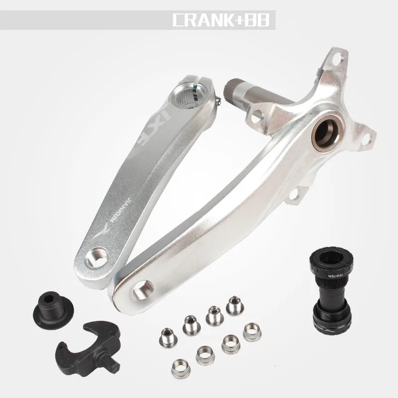 Модификация однодисковой правой и правой зубчатой оси с полой интегрированной рукояткой IXF для горного велосипеда - Цвет: Silver Crank andAxis