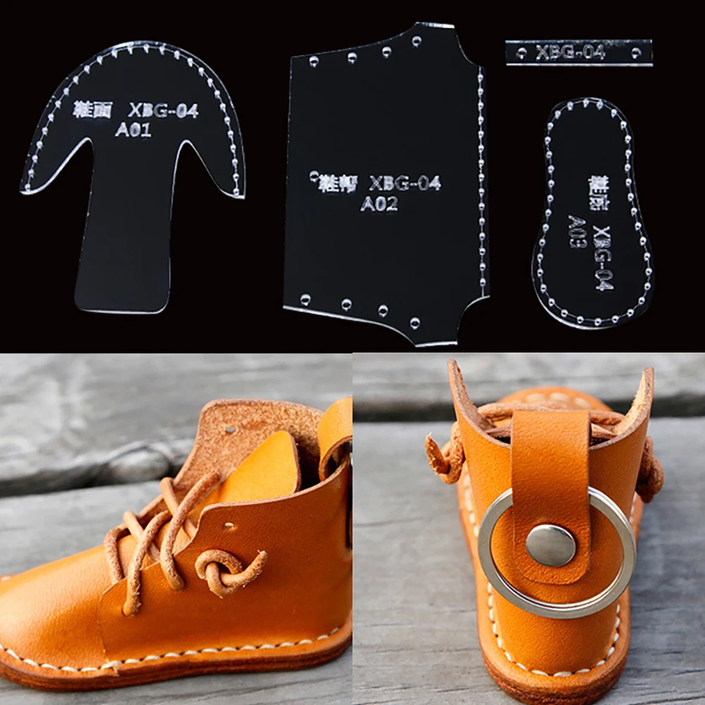 

Lychee Life Mini Shoe Sewing Pattern Acrylic Leather Template DIY Handmade Leathercrafts Supplies