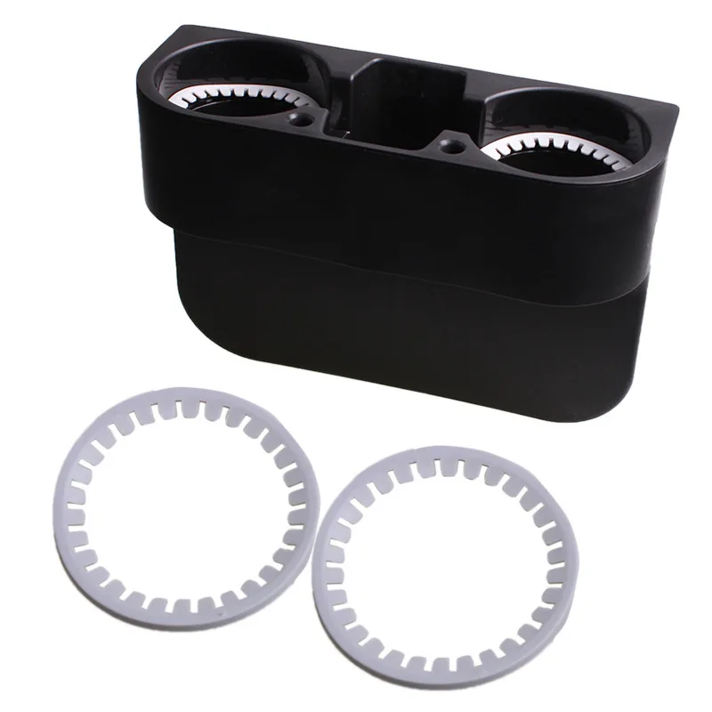 

Universal Storage Box Car Seat Gap Organizer Portable 2 Cups Holder Auto Vehicle Seat Side Slit Cup Cell Phone Drink Holder Box