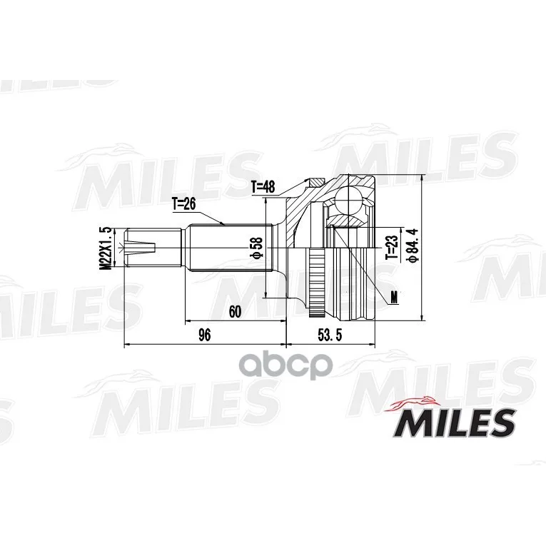 Шрус Toyota Corolla Vii E100 1.3 92-97 Нар. Abs Miles Ga20473 Miles арт. GA20473