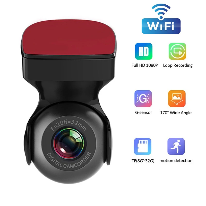 Wifi Smart Phone Car DVR Dash Camera Video Recorder 1080P Night Vision Loop Recording G-sensor 170° Wide Angle Dashcam Registrar |