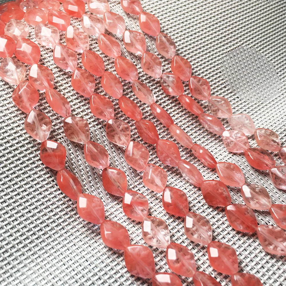 Watermelon Red Stone Натуральный камень колонна овальной формы граненый бисер Кристалл разбросанные бусины сделай сам для ювелирных изделий ожерелье браслет аксессуары - Цвет: Watermelon Red Stone