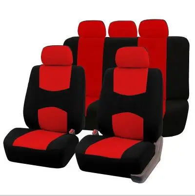 9 шт. универсальные автомобильные чехлы для сидений Авто защитные чехлы автомобильные чехлы для сидений fo kalina grantar lada priora renault logan - Название цвета: Red 9-piece set
