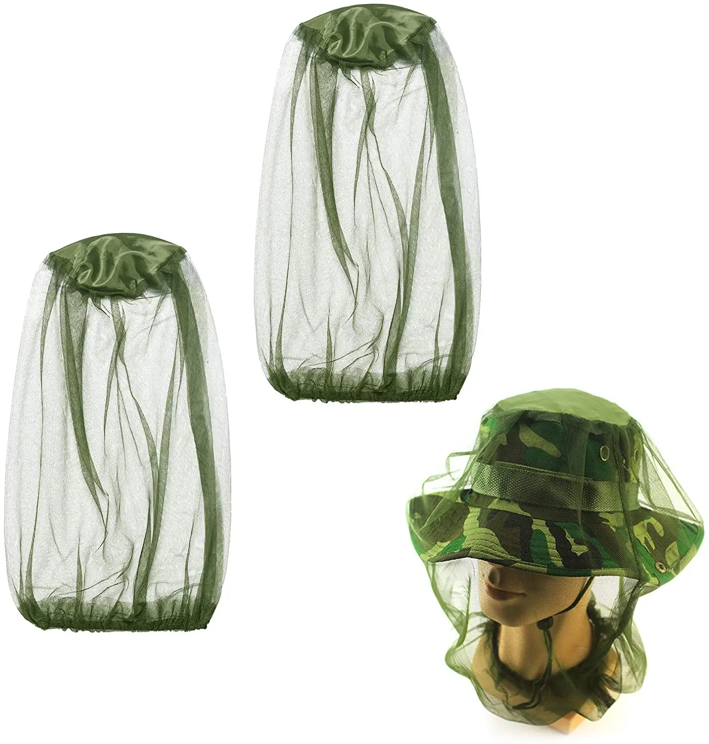 metable 2pcs Fly Mosquito Head Net Protective Cover Bee Bug Mesh Head