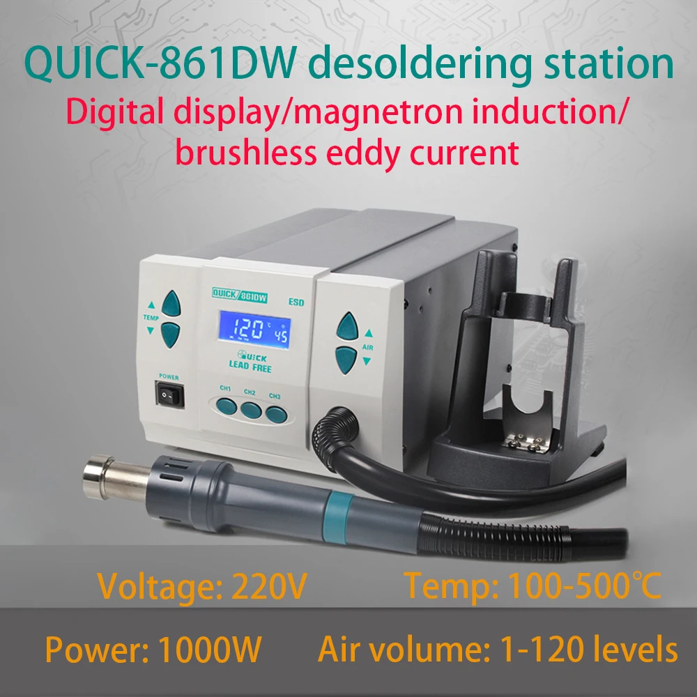 US $275.00 QUICK 861dw Digital Display Of Hot Air Gun Desoldering Station Leadfree Mobile Phone Repair Solder Station 1000W