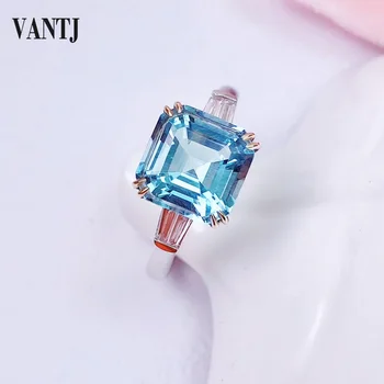 

VANTJ Real Natural Topaz Ring 14K Gold Au585 Fine Jewel Women and Lady Wedding Engagment Party Gift Box