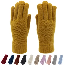 

1 PC Hot Selling New Women Men Warm Thicken Gloves Solid Touch Screen Full Finger Mittens Guantes Glove Clothing accessories