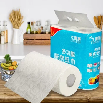 

10 Rolls/Set Wood Pulp Multifold Paper roll Kitchen Baking Oil Absorbing Cooking Paper Towels Home Disposable Cleaning Tissues