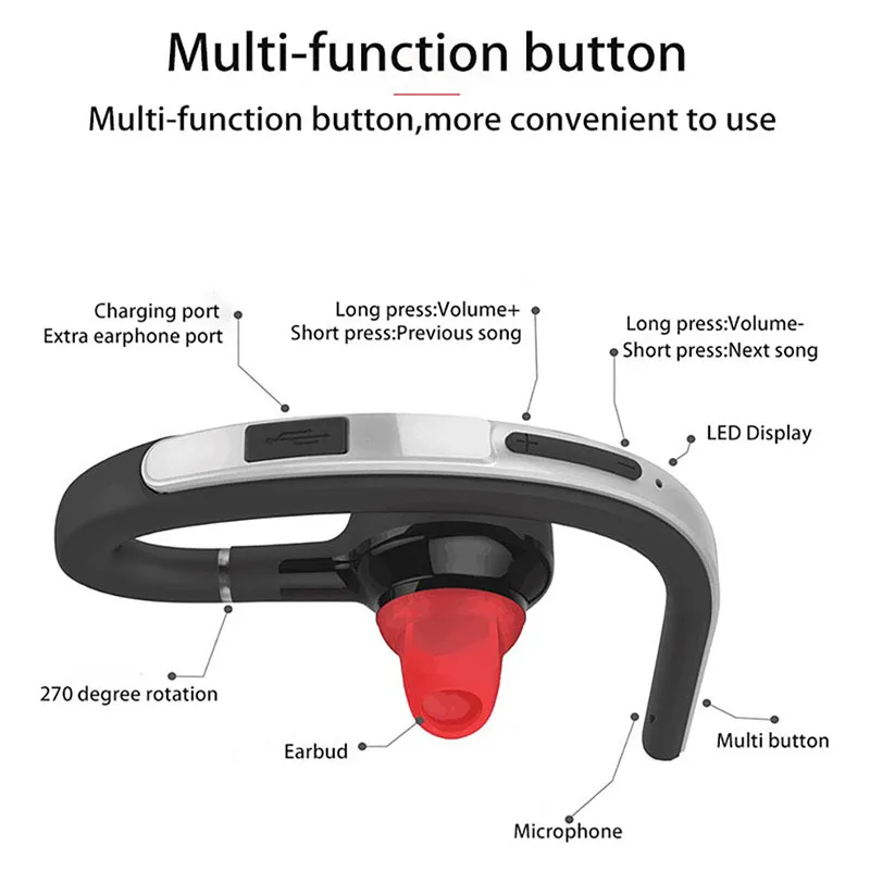 Беспроводные Bluetooth наушники Heaton гарнитура офисные с микрофоном стерео звук