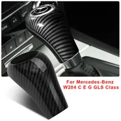 Автомобильная ручка переключения передач наклейка накладка из углеродного волокна для Mercedes-Benz W204 A C E G GLS класс автомобиля рычаг