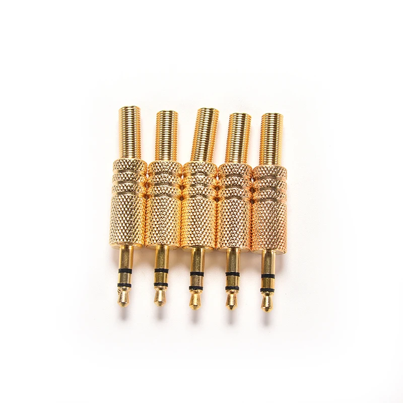 5pcs Stereo 3.5mm 1/8in Headphone Earphone DIY Male Audio Jack Plug Solder Connectors for Computers Laptops Tablets MP3