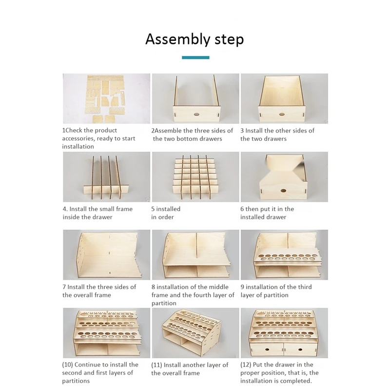 

Hot DIY Wooden Organizer Paint Bottles Display Rack Brushes Holder Stand Storage Model Tool