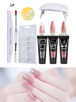 

Poly Nail Extension Gel Kit Colors Poly Gel Nail Lamp False Nail Tips Kit Nail Extension Set Gel Nail Enhancement Kit