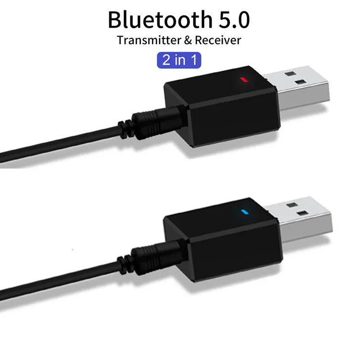 2 в 1 стерео Bluetooth 5 0 аудио приемник и передатчик USB мощность 3 мм AUX музыкальный