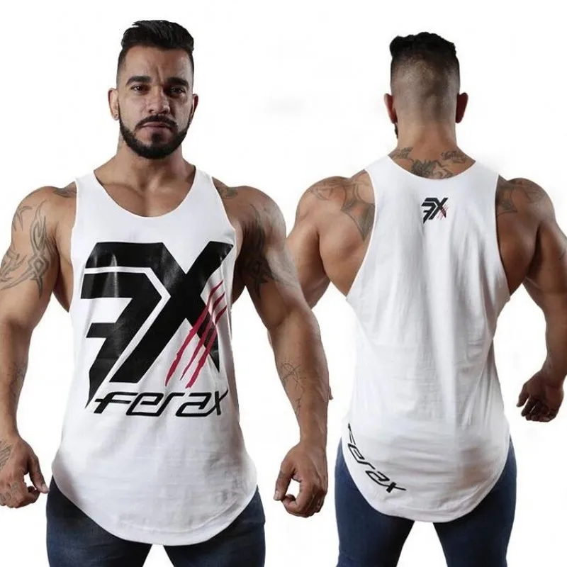 Бренд мужской s жилет Летний Хлопок Slim Fit Мужская майка, одежда Бодибилдинг майка Мужская s фитнес топы тройники