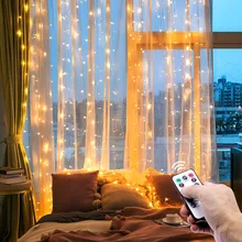 3x3 м светодиодный светильник-занавеска s умная Мерцающая гирлянда на окно USB Сказочный светильник Свадебные праздничные вечерние украшения для спальни