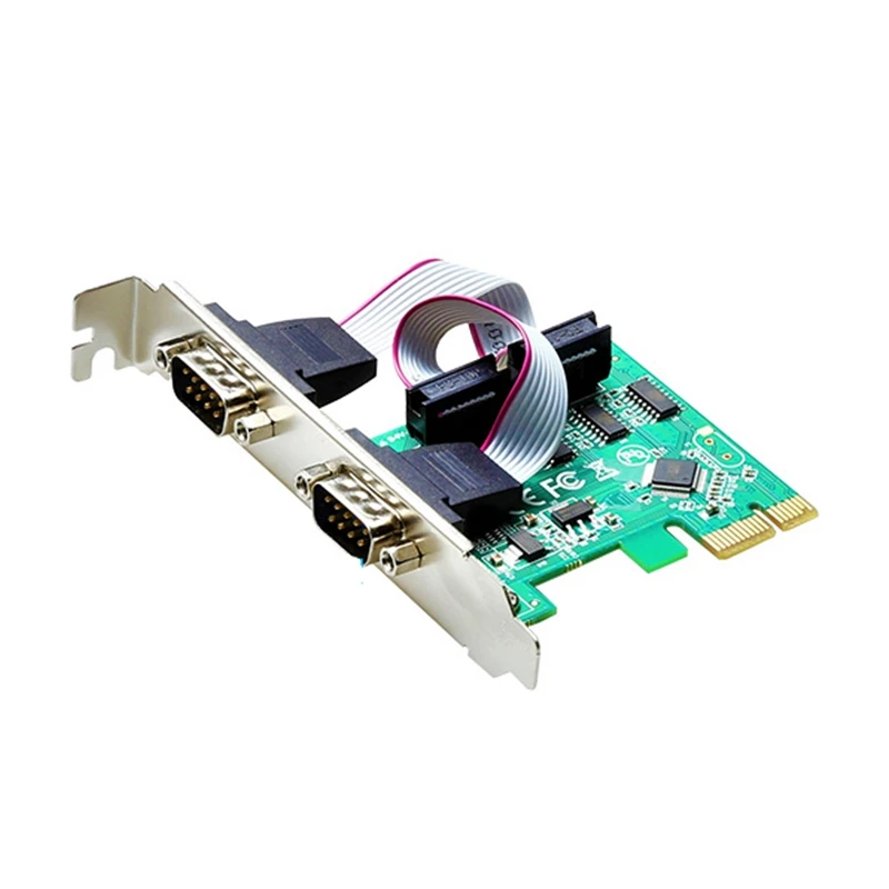 MINI PCI-E PCI Express Dual Serial DB9 RS232 2 Portas Controlador Adaptador de Cartao Verde CH382L chipest | Компьютеры и офис