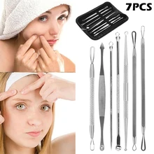 Горячая Распродажа 7 шт. экстрактор из нержавеющей стали для удаления черных точек иглы для удаления прыщей прыщи для ухода за кожей лица Инструменты для красоты очиститель пор