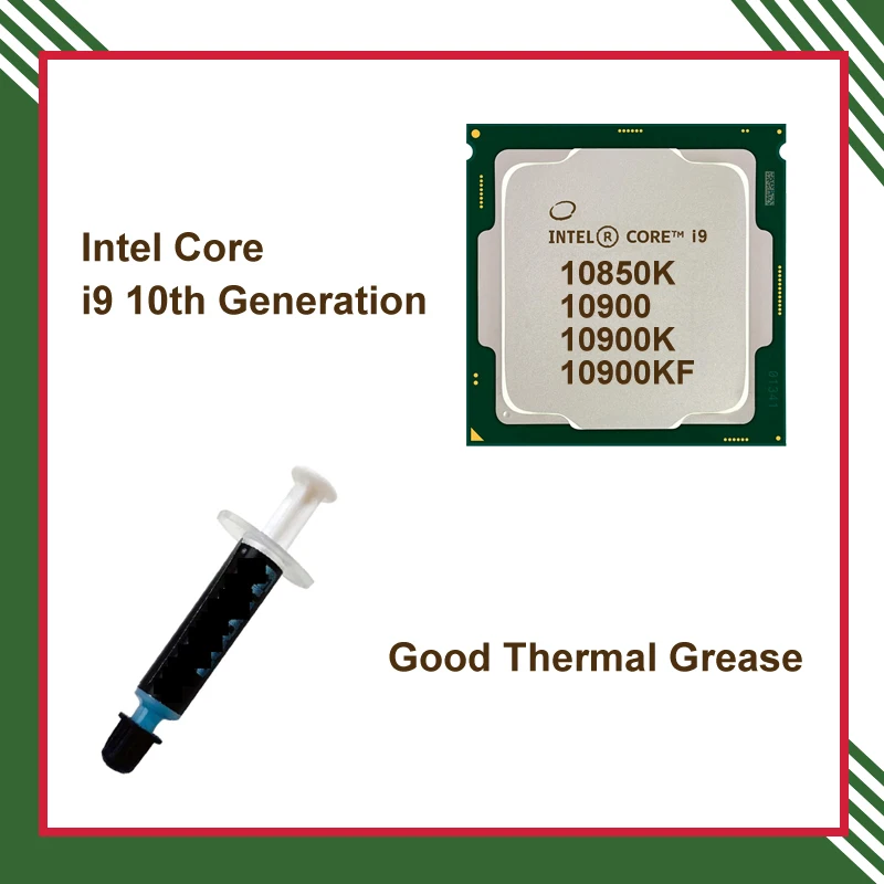 Nuovi Processori I9 10900 Con Grasso Termico Cpu Intel Core I9 10A Generazione I9 10850K 10900K Cpu Con Parti Per Pc In Pasta Termica