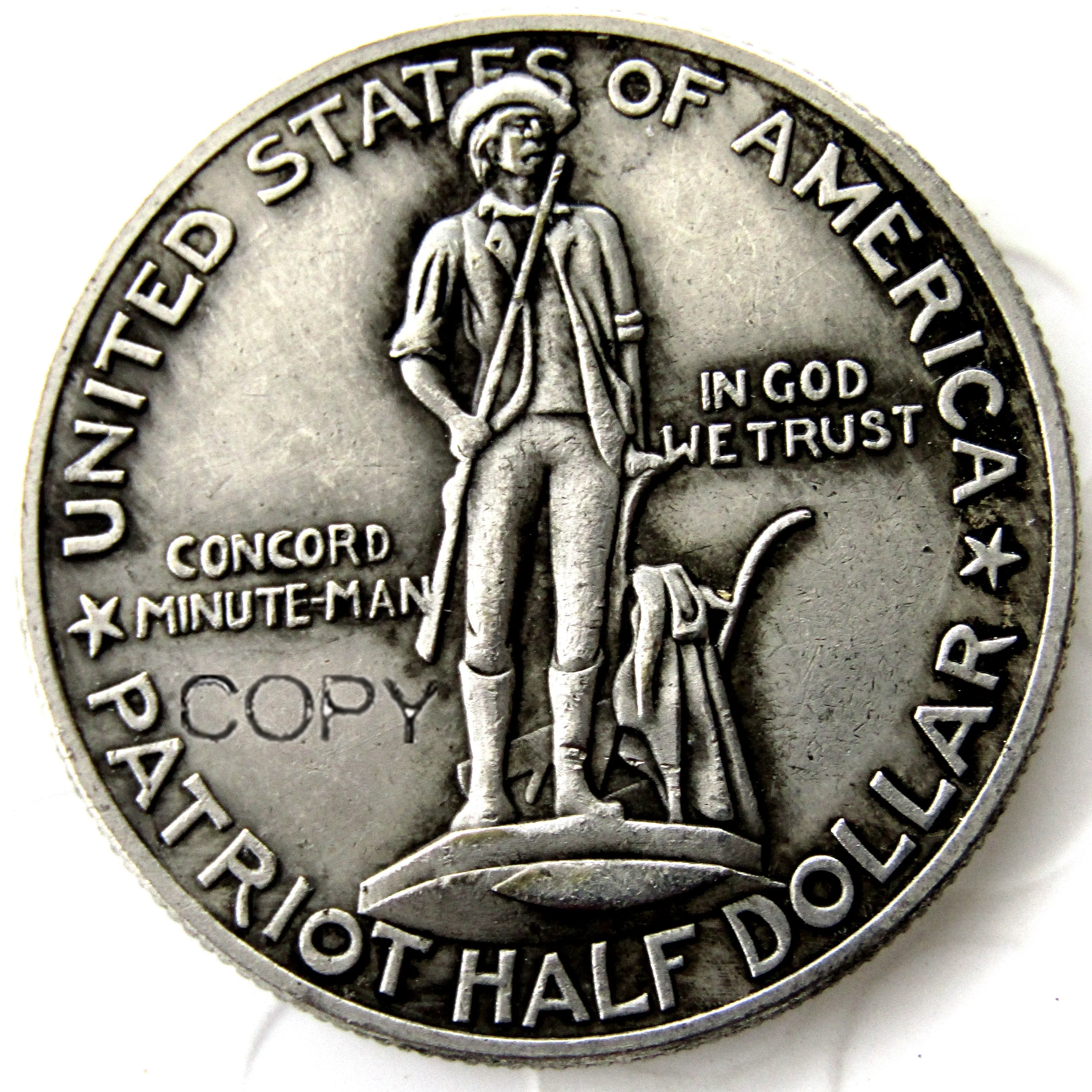 1925 U.S. Lexington Concord юбилейные 50 центов копии монет посеребренные