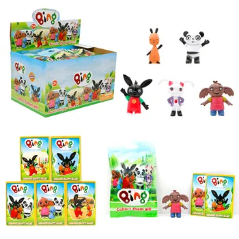 

BING Random 3 inch Rabbit Action Figure with cards Animated Short Sula Elephant Panda Coco Toys Birthday Gifts for Children