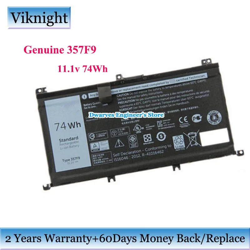 

Original 74Wh 357F9 Battery For Dell Inspiron 15(7559) 15-7559 15-7557 7557 7559 7566 7567 I7559-763BLK Laptop Battery 11.1V