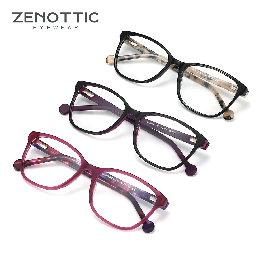 Квадратные ацетатные оправы для очков ZENOTTIC женщин оптические близорукости