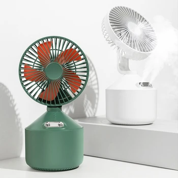 

Double Spray Mist Fan USB Rechargeable Multi-function Desktop Cooling Fan Portable Mini Fan For Office Outdoor Travel