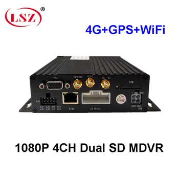 

4 channel monitoring host dual card mdvr video recorder 4G GPS WiFi mobile dvr support Turkey language