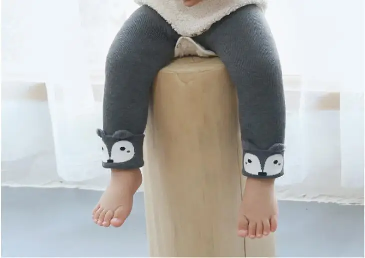 Леггинсы для новорожденных девочек и мальчиков; шерстяные супер теплый детский штаны; плотные зимние леггинсы с милым рисунком для малышей; Valvet Plus