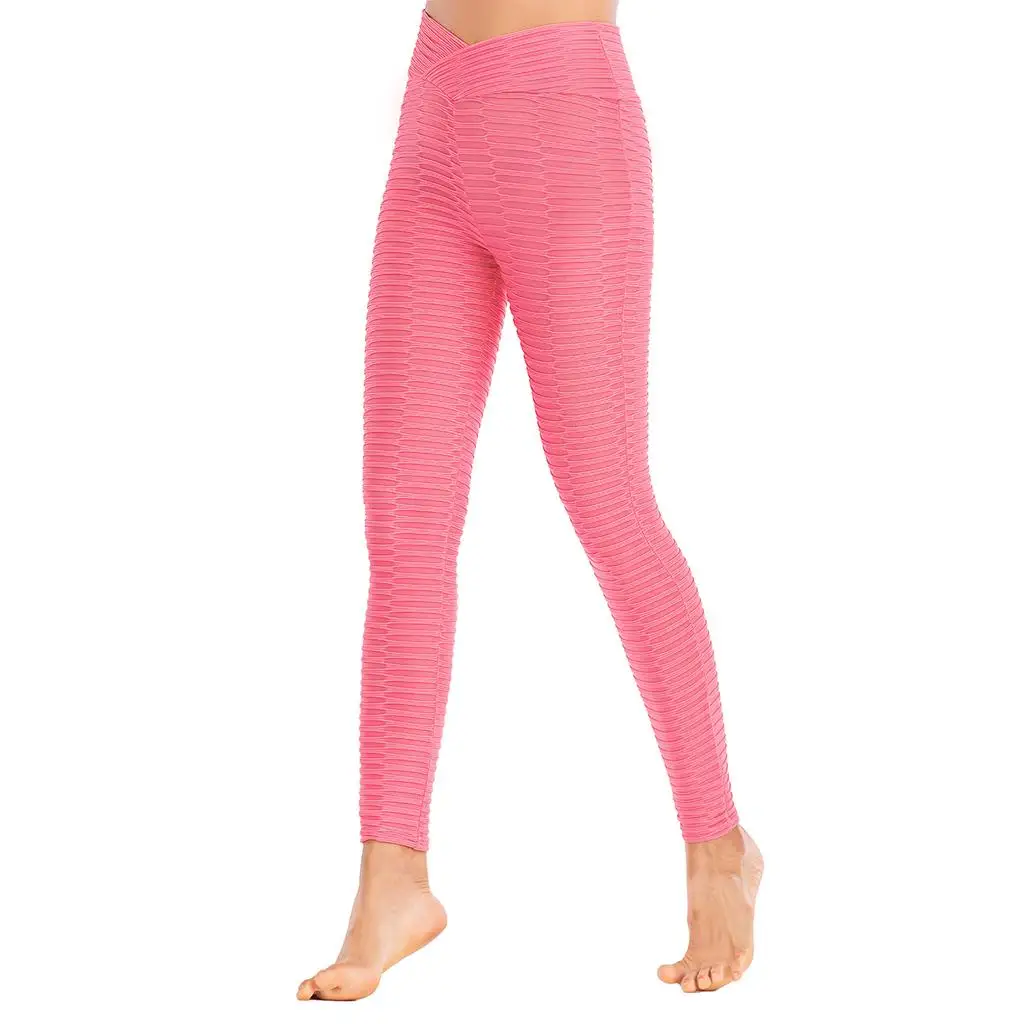 Женские штаны для фитнеса, бега, йоги, высокая талия, бесшовные леггинсы, пуш-ап, леггинсы, спортивные, подтягивающие бедра, леггинсы для спортзала, для девушек, штаны для йоги - Цвет: pink
