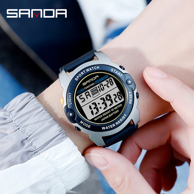 SANDA Sports Women Watches Fashion Casual Waterproof LED Digital Watch Female Wristwatches For Women Clock Relogio Feminino 6003