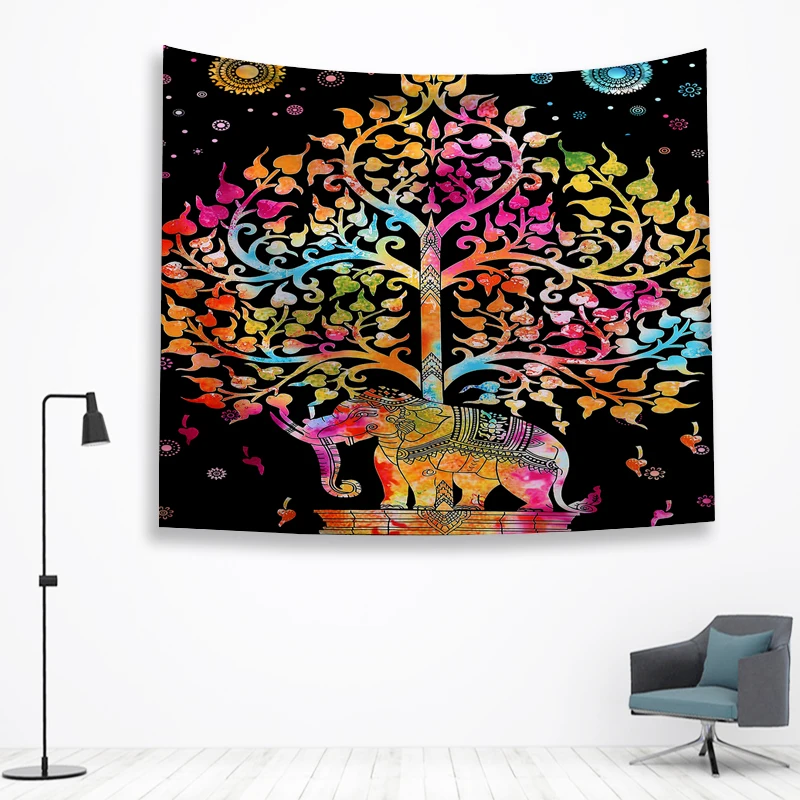3-7 Слон стены Ttapestry висячие украшения богемный пляжный коврик фермерский дом Декор общежития МАНДАЛА ГОБЕЛЕН колдовство хиппи - Цвет: 3-7