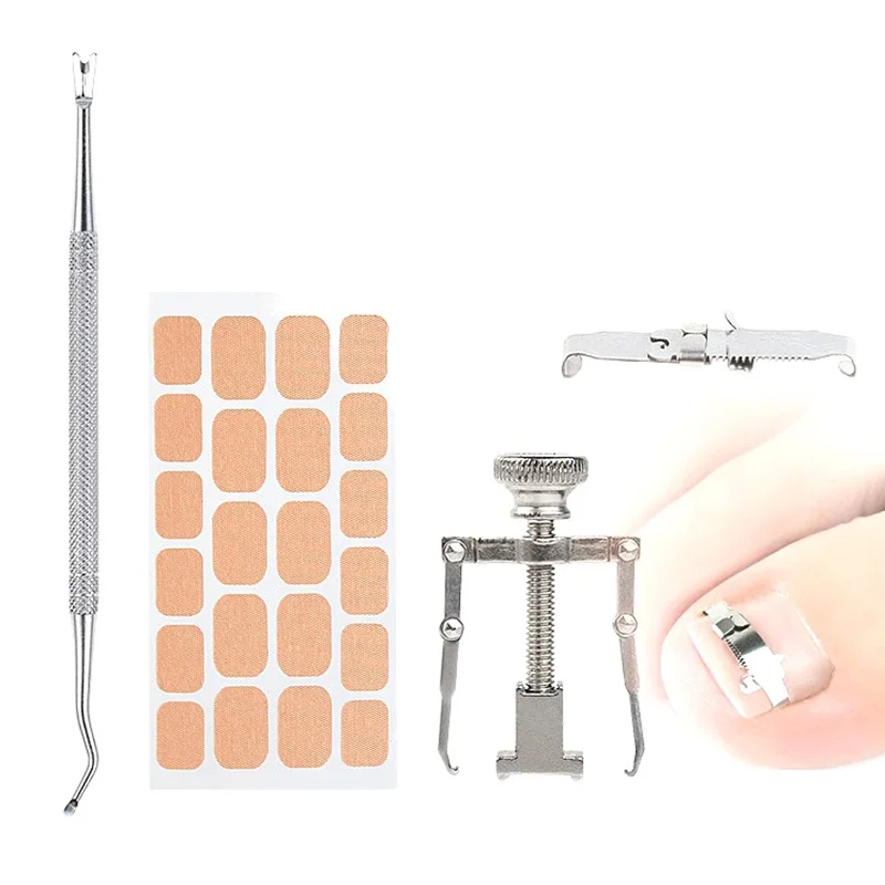 25pcs/Set Ingrown Toenail Correction Tool Set Nail Pedicure Elastic Patch Straightening Clip Brace Bunion Corrector