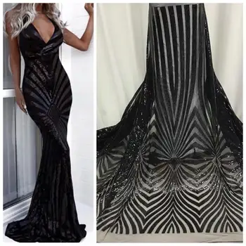 

2020 High Quality nigerian tulle fabric French Tulle lace Women Dress Embroidered Sequin Lace Fabric African