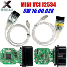 Versão mais recente v15.00.028 mini relação vci para toyota tis techstream minivci ft232rq ft232rl chip j2534 obd2 ferramenta de diagnóstico