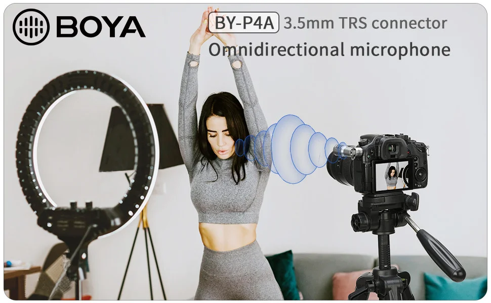 BOYA BY-P4 Miniature Omnidirectional Microphone plug-and-play microphone for vlogging mobile journalism live streaming